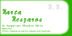marta meszaros business card