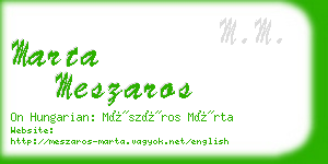 marta meszaros business card